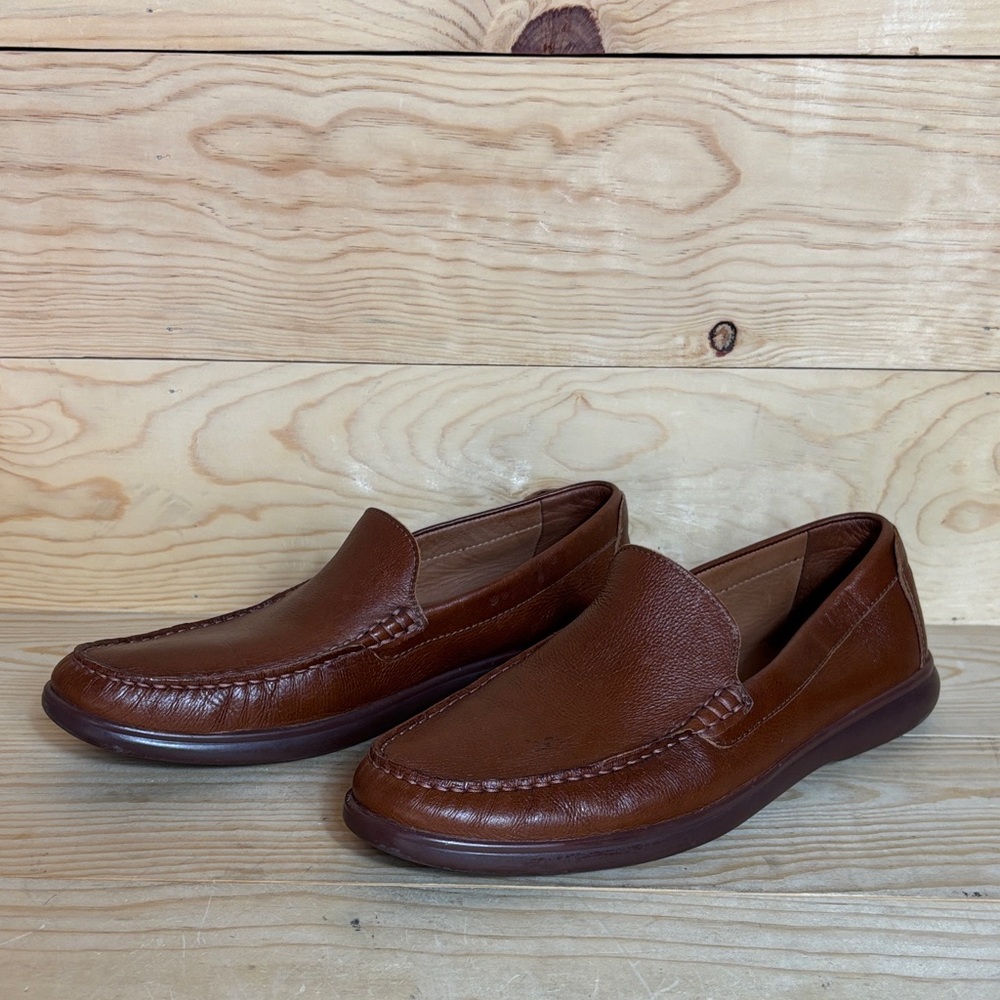 Johnston & Murphy Rich Brown sheepskin Leather Slip-Ons‎ size 9 1/2